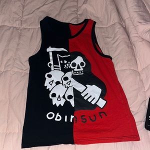 Mens small, hot topic black and red tanktop
